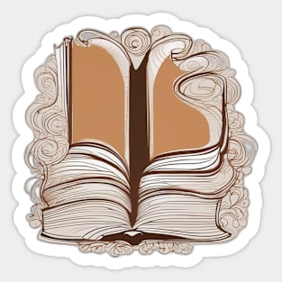 Enchanting Swirls Open Book Design No. 464 Sticker